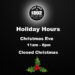 Holiday Hours 2025